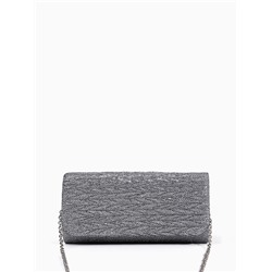 Сумка-клатч вечерняя на магните, на серебристой цепочке, светло-серая