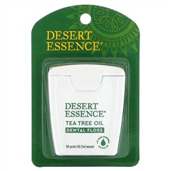 Desert Essence, Зубная нить с маслом чайного дерева, вощеная, 45,7 м (50 ярдов)