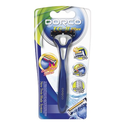 Станок для бритья DORCO TG-II Plus (+ 1 кассета), система с 2 лезвиями (аналог Джиллетт(ʤɪˈlet) Слалом), TNA3002