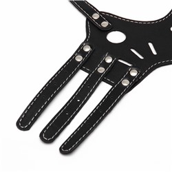 Намордник из прессованной кожи регулируемый, 3 (длина по носу 6.8 см, обхват морды 21-28 см), чёрный