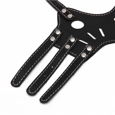 Намордник из прессованной кожи регулируемый, 3 (длина по носу 6.8 см, обхват морды 21-28 см), чёрный