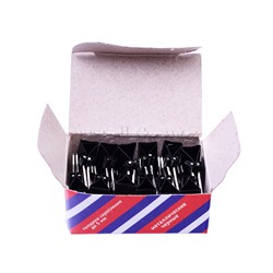 Зажим для бумаг "Attomex" металлический (15 мм) толщина скрепления до 5 мм, черный, 12 шт в картонной коробке