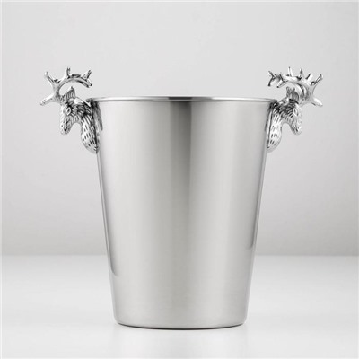 Ведро для льда, 5 л, 29×20×27 см, нержавеющая сталь, хромированное