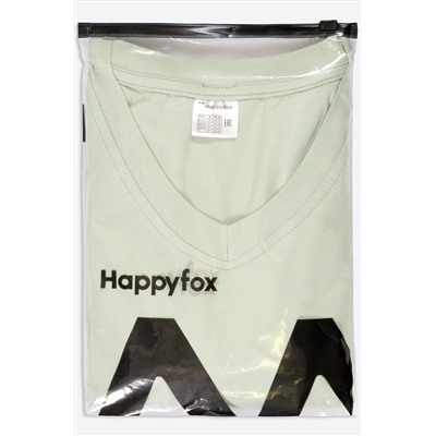 Женская футболка оверсайз с V-вырезом Happyfox