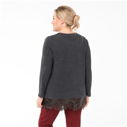 Туника, трикотаж, темно-серый