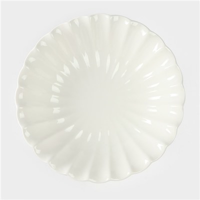 Блюдо для фруктов и десертов Magistro «Цветок», d=27 см, фарфор, белое