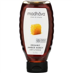 Madhava Natural Sweeteners, Organic Amber Honey, Unfiltered , 16 oz (454 g)