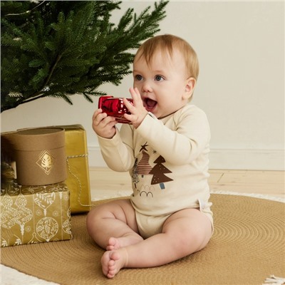 Боди детское «Крошка Я. Новогодние игрушки», рост 68-74 см