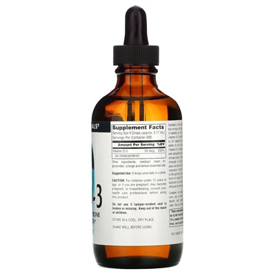 Source Naturals, Витамин D-3, 4 жидкие унции (118,28 мл)