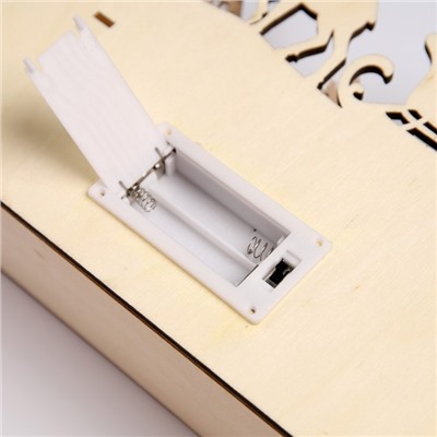 Светодиодная фигура «Новогодняя ночь» 24×17×6 см, дерево, батарейки AAAх2 (не в комплекте), свечение тёплое белое