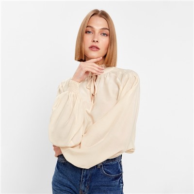 Блузка женская MINAKU: Enjoy, размер 44, цвет молочный