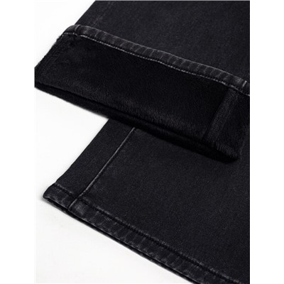 Прямые джинсы из эластичного денима на флисе