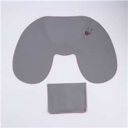 Подушка надувная для шеи, с подголовником, в чехле, 43×28 см, МИКС