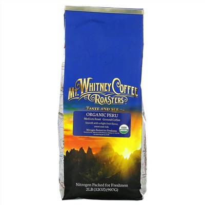 Mt. Whitney Coffee Roasters, Organic Peru , Medium Roast, Ground Coffee, 32 oz (907 g)