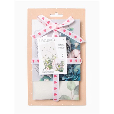 Набор Eucalyptus: полотенце 40×73 см, саржа 190 г/м², формочки для печенья