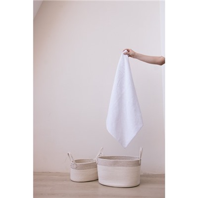 Корзины для хранения LaDо́m, 2 шт., ручное плетение, хлопок, белые