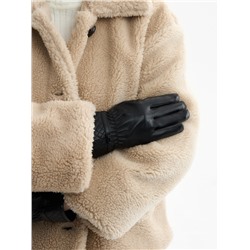 Перчатки женские, безразмерные, с меховым утеплителем, чёрные