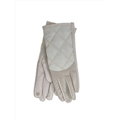 Комбинированные женские перчатки, цвет молочный