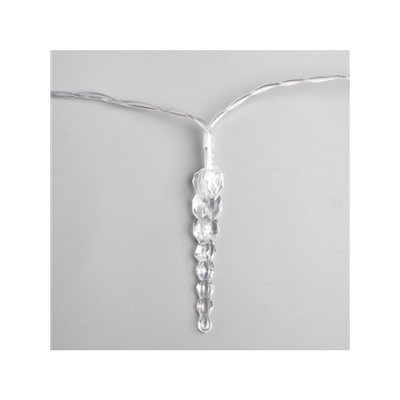 Гирлянда «Нить» 3 м с насадками «Сосульки 7.5 см», IP20, прозрачная нить, 20 LED, батарейки AAх3 (нет в комплекте), свечение мульти