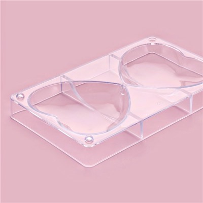 Форма для шоколада KONFINETTA «Любовь», 20×12×2.5 см, 2 ячейки 10×10×2 см, прозрачная