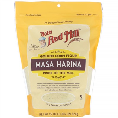 Bob's Red Mill, Золотистая кукурузная мука, маса харина, 624 г (22 унции)