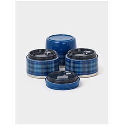 Ланч бокс TAKE IT EASY «Клеточка», 1.35 л, 3 уровня, сохраняет тепло 3 ч, нержавеющая сталь, синий