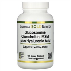 California Gold Nutrition, Глюкозамин, хондроитин и МСМ с гиалуроновой кислотой, 120 растительных капсул