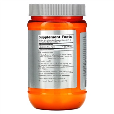 Now Foods, Sports, L-глютамин, 454 г (1 фунт)