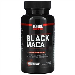 Force Factor, черная мака,1000 мг, 60 капсул