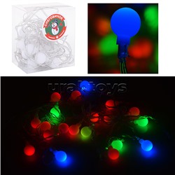 Электрогирлянда "Бусины", 4 м, 20 ламп, цветная