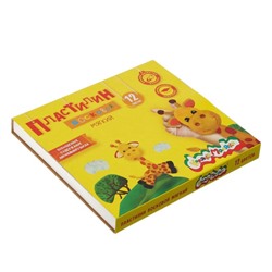 Пластилин мягкий (восковой) «Каляка-Маляка», 12 цветов, 180 г, со стеком