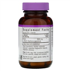 Bluebonnet Nutrition, рутин, 500 мг, 50 вегетарианских капсул