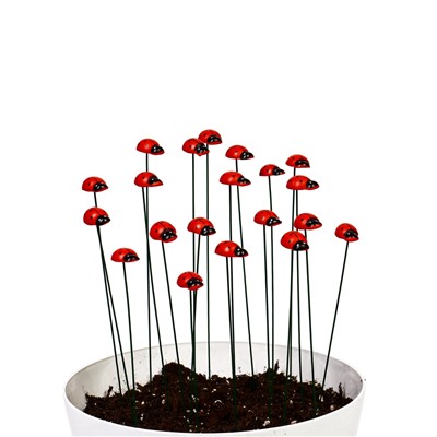 Штекер садовый «Божья коровка дарли», 2.5 см, h=25 см, набор 20 шт.