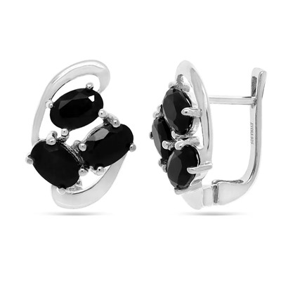 Серьги из серебра сапфир корунд, Прелесть