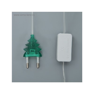 Гирлянда «Занавес» 2×1.5 м с насадками «Ёжики», IP20, прозрачная нить, 360 LED, свечение мульти (RG/RB), мигание, 220 В