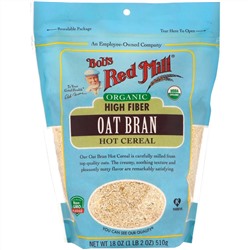 Bob's Red Mill, Organic High Fiber Oat Bran Hot Cereal, 18 oz (510 g)