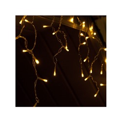 Гирлянда «Бахрома», 3×0.6 м, уличная, IP44, 114 LED, 8 режимов, солнечная батарея, прозрачная нить, свечение тёплое белое