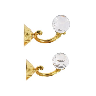 Держатель для штор «ТУНДРА» KS008, однорожковый, цвет золото, набор 2 шт.