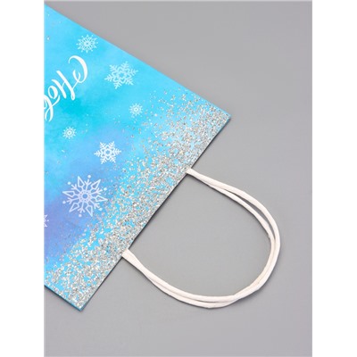 Пакет бумажный подарочный новогодний крафт «Волшебство» 18×8×25 см