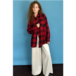 Рубашка женская  HUG077/08/Красный, черный