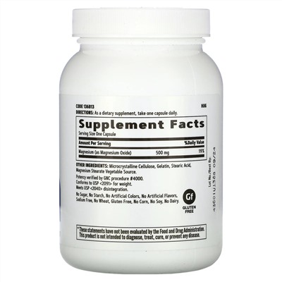 GNC, Magnesium, 500 mg, 120 Capsules