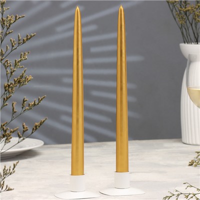 Набор свечей античных ручной работы, 2×30 см, 10 ч, 73 г, 2 шт. золото