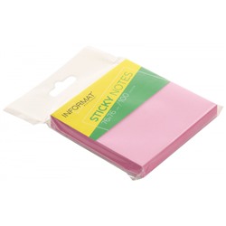 Бумага для заметок с клеевым краем 76х76 мм 100л розовый пастель без линовки IFSN7676-PP inФОРМАТ