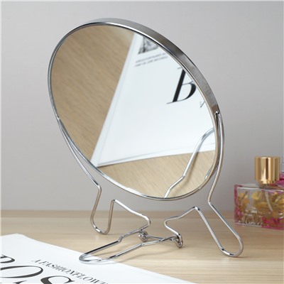 Зеркало настольное круглое двустороннее с увеличением 16 см / CR-7 /уп 12/72/