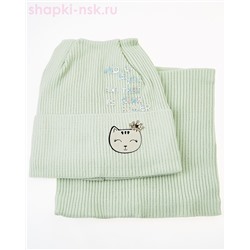 02-54-M Комплект для девочки (колпак+снуд) (48-50)