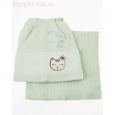 02-54-M Комплект для девочки (колпак+снуд) (48-50)