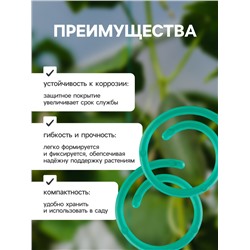 Скрепки садовые для подвязки растений, в наборе 50 шт., пластик, зелёные, Greengo