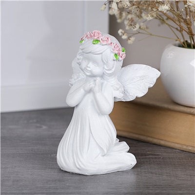 Фигурка Ангел 9 см / TD-102 /уп 2/144/розовые цветы