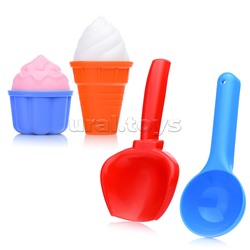 Песочный набор "Сладкоежка" ( 2 формочки, совок, ложка )