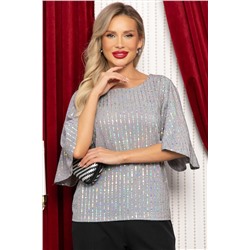 Блуза праздничная Ты ослепляешь! (серая) Б14699-7М